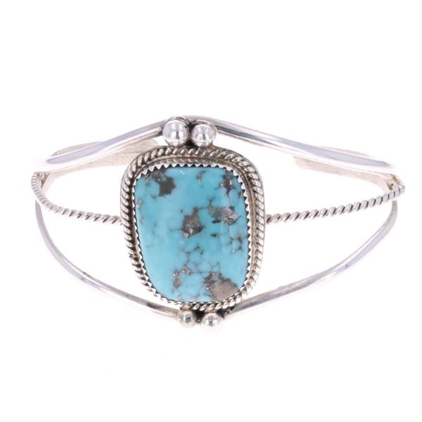 Navajo Morenci Turquoise Bracelet by E. Becenti