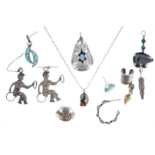 Navajo Sterling Silver Turquoise Jewelry (9)