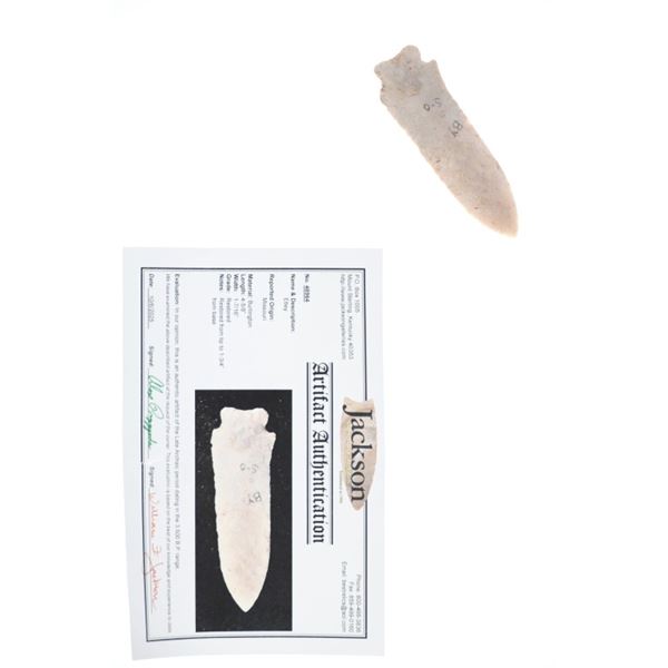 4 1/2 Etley Stemmed Projectile Point 3500BP w/ COA