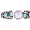 Image 2 : Vintage 1970's Fox Turquoise Sterling Watch Band
