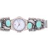 Image 4 : Vintage 1970's Fox Turquoise Sterling Watch Band