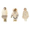 Image 1 : C. 1950 Inuit Eskimo Seal Skin & Caribou Dolls (3)