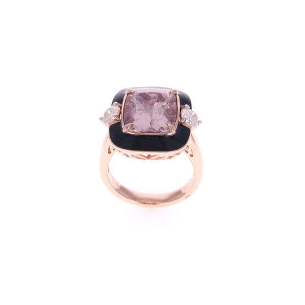 5.06ct Morganite & Diamond 14k Rose Gold Ring