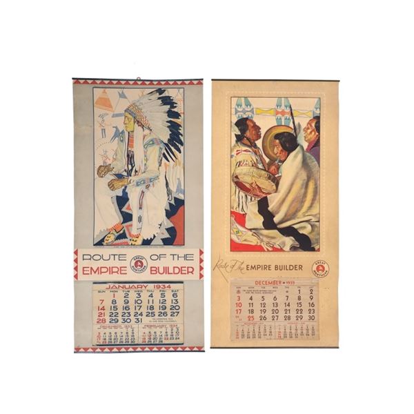 Winold Reiss GNRR Blackfeet Calendars 1933 & 1934