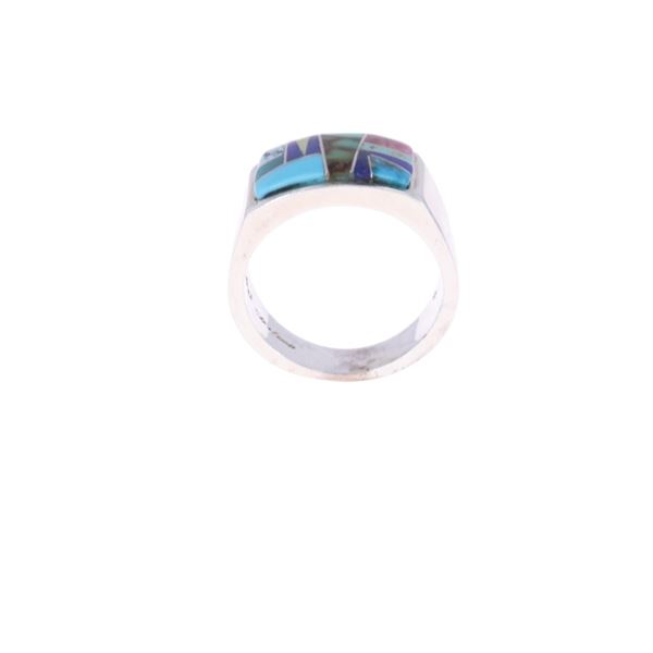 Navajo Eddie Secatero Fine Inlay Ring Late-Vintage