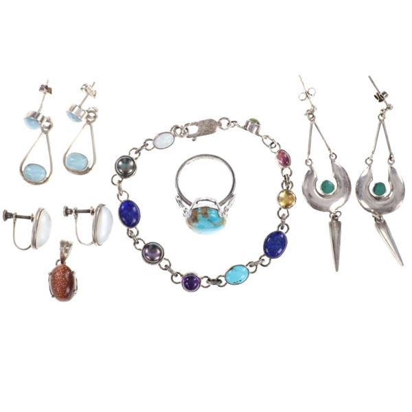 Southwestern Sterling Silver Multistone Jewelry