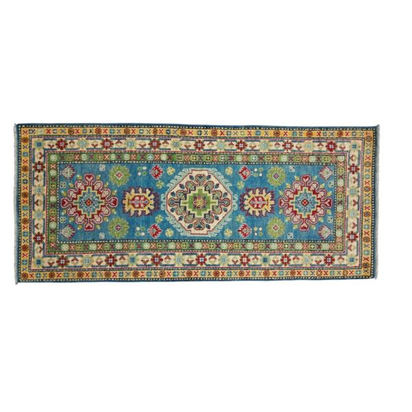 1930's Kazak Persian Hand Knotted Wool Runner Rug