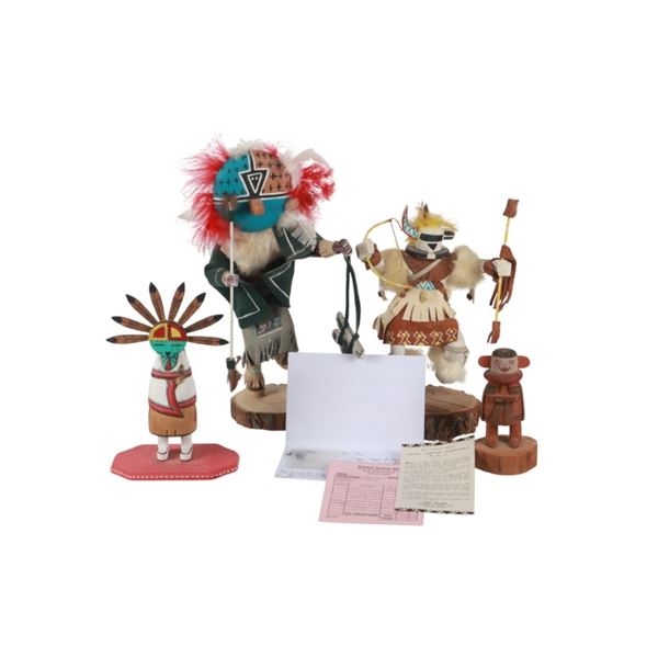 Ca. 1970's Hopi, Zuni & Navajo Kachina Dolls (4)