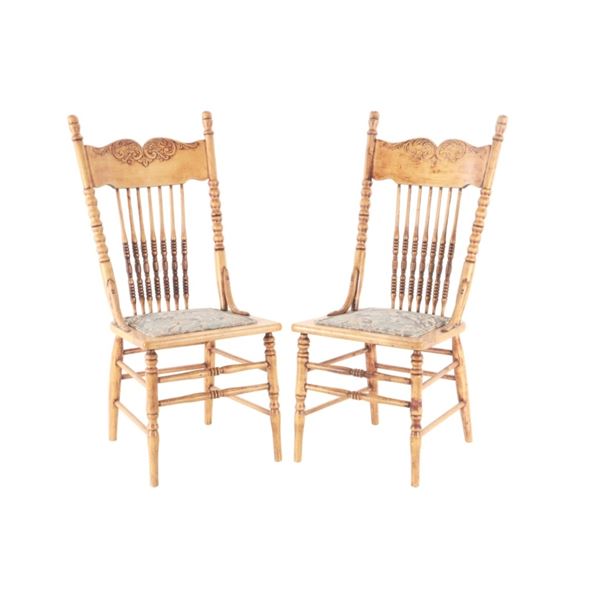 Antique "Larkin" Tiger Oak Pressed Back Side Chair