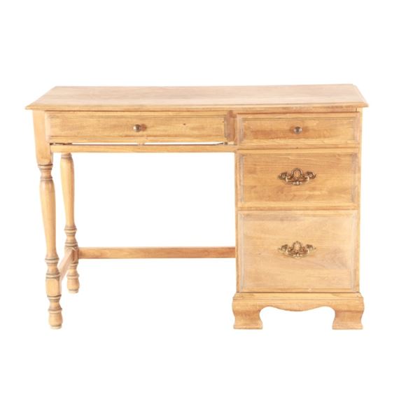 Vintage Rustic Colonial Revival Pine Writing Desk