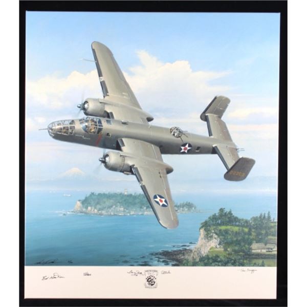 William S. Phillips (1945-) B-25 Over Sagami Bay