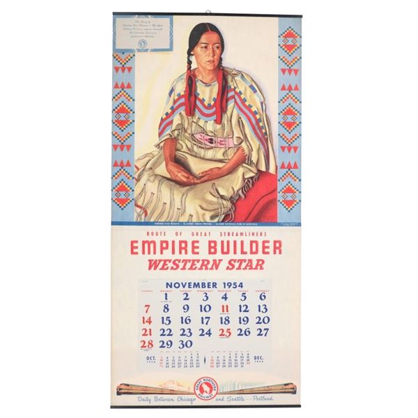 Winold Reiss Empire Builder GNRR Calendar 1954