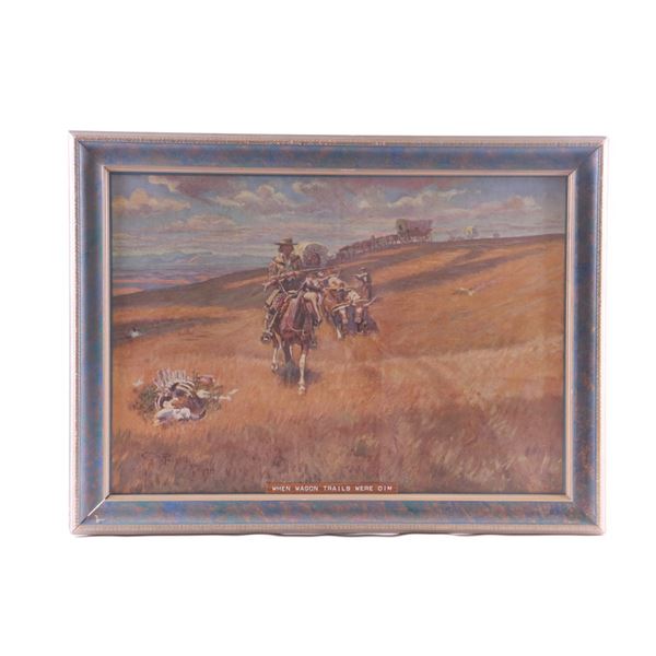 C.M. Russell "When Wagon Trails Were Dim" Print