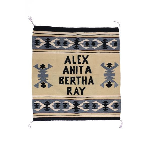 Vintage Navajo Wide Ruins Chinle Hand Woven Rug