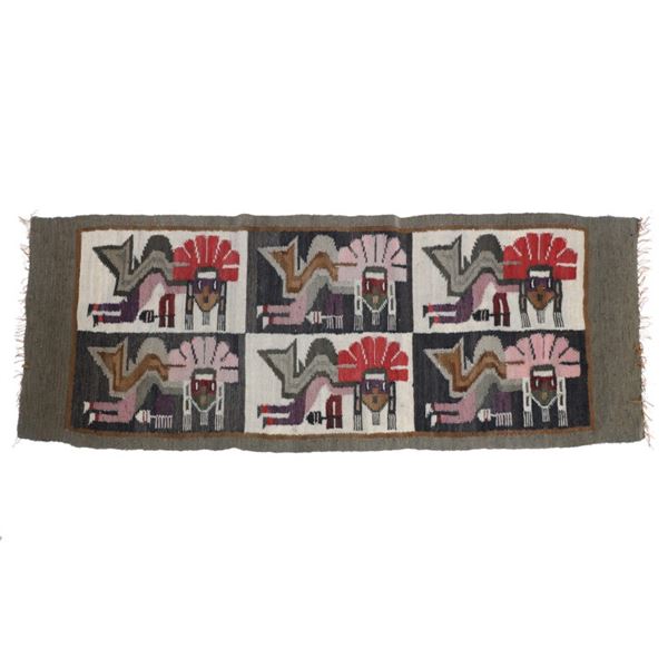 Ca 1940s Peruvian Paracas Guardian Spirit Tapestry