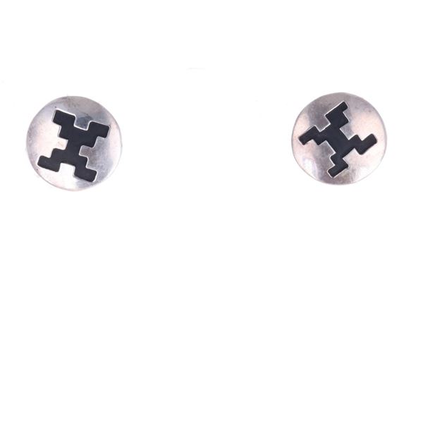 Navajo Tommy Singer Sterling Silver Stud Earrings