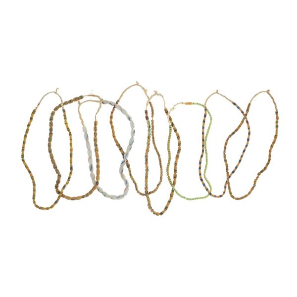 Antique Exotic Sand Cast Trade Bead Necklaces (8)