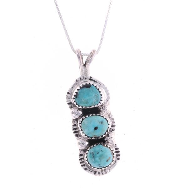 Navajo C.C. Tsosie Sterling & Turquoise Necklace