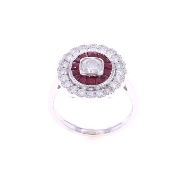 Art Deco Style Diamond & Ruby Ring