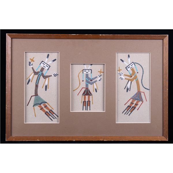 Vintage Navajo Sand Paintings by C. Checharella