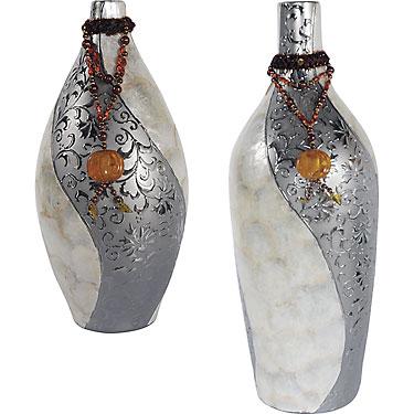 Silver Capice Shell Vase- Set 2