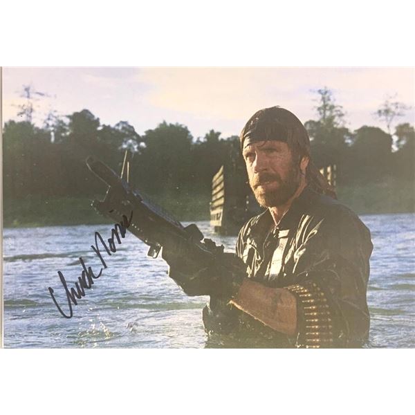 Chuck Norris facsimile signed photo