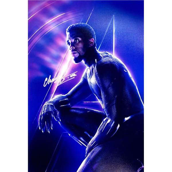 Black Panther Chadwick Boseman facsimile signed movie photo