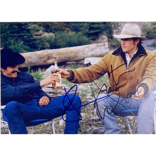 Brokeback Mountain Jake Gyllenhaal and Heath Ledger  facsimile signed  movie photo