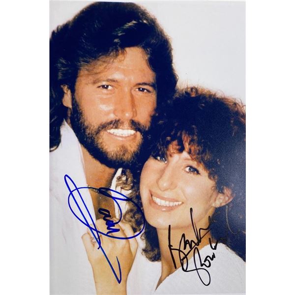 Guilty Barbra Streisand and Barry Gibb signed photo