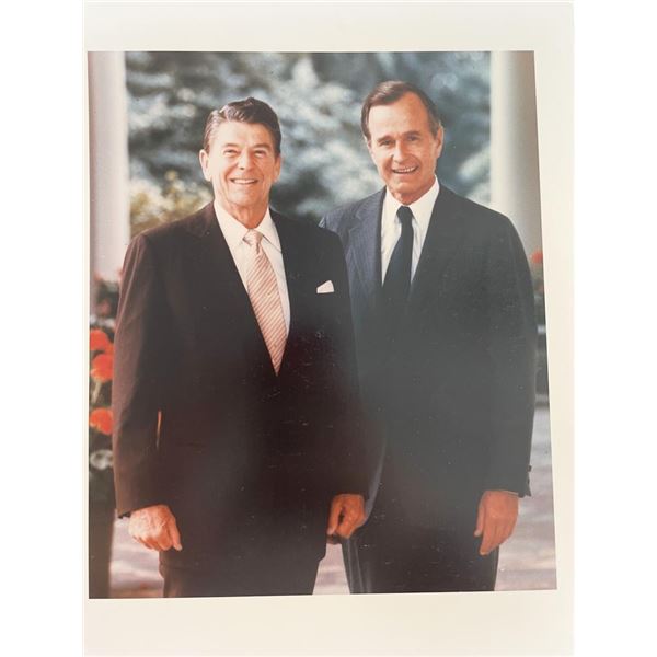 Ronald Reagan and George H.W. Bush vintage photo