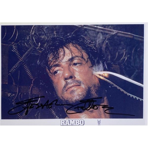 Rambo First Blood Sylvester Stallone facsimile signedphoto