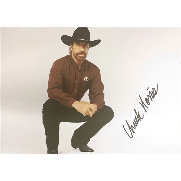 Chuck Norris facsimile signed photo