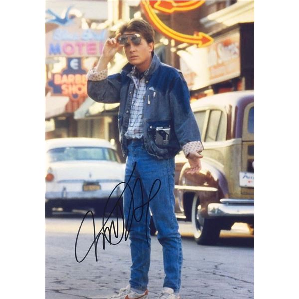 Back to the Future Michael J. Fox facsimile Signed Movie Photo