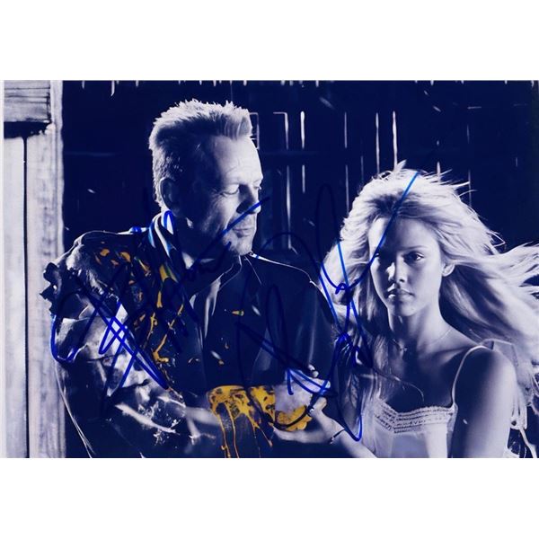 Sin City Jessica Alba and Bruce Willis facsimile signed movie photo