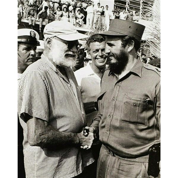 Fidel Castro and Ernest Hemingway reprint photo