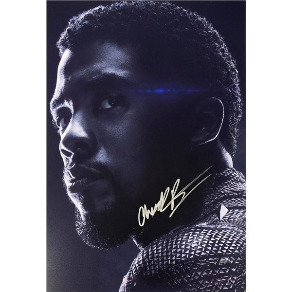 Black Panther Chadwick Boseman facsimile signed movie photo