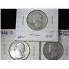 Image 1 : 1943, 46-D And 48-S Washington Silver Quarters