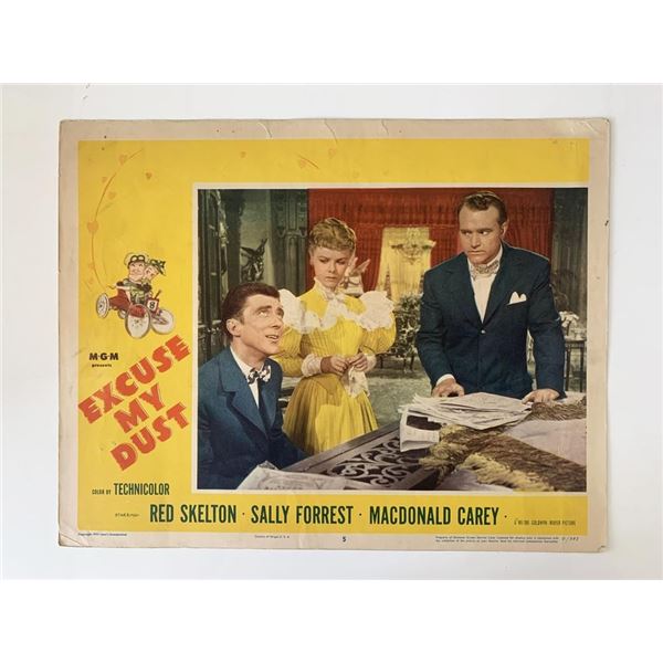 Excuse My Dust original 1951 vintage lobby card