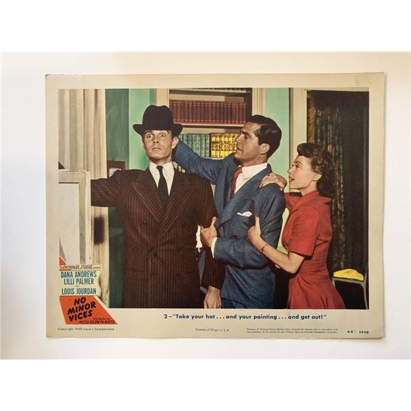 No Minor Vices original 1948 vintage lobby card