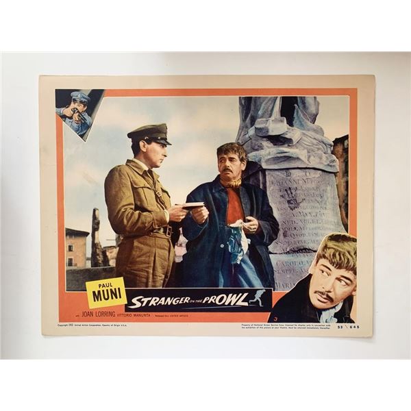 Stranger on the Prowl original 1953 vintage lobby card