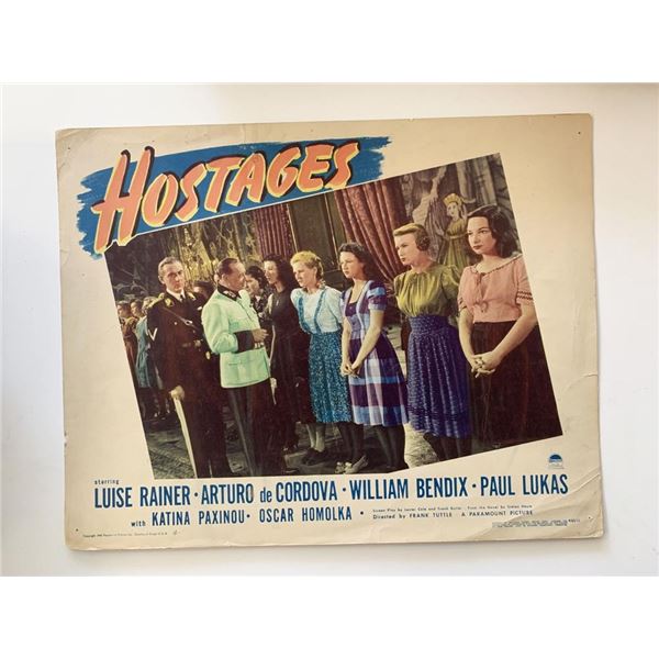 Hostages original 1943 vintage lobby card