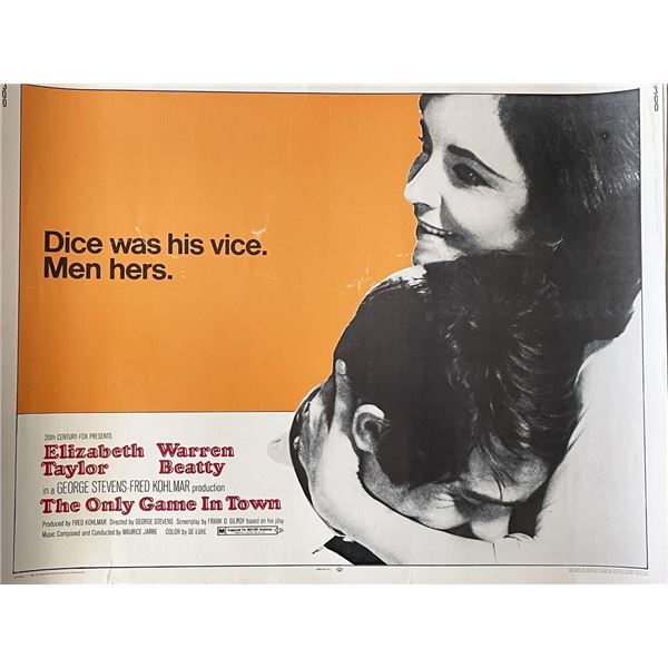 The Only Game in Town 1970 vintage movie poster