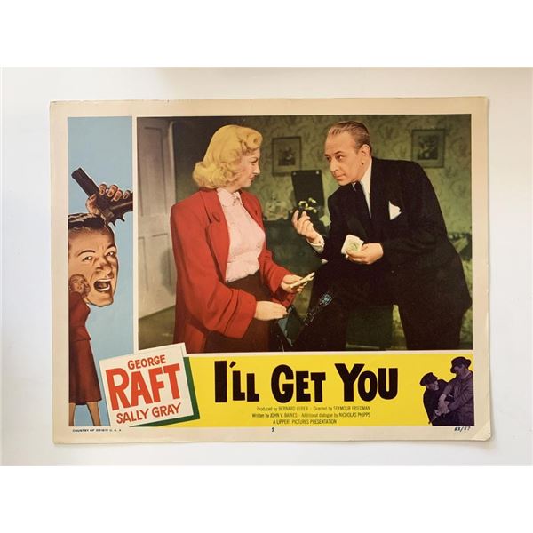 I'll Get You  original 1953 vintage lobby card
