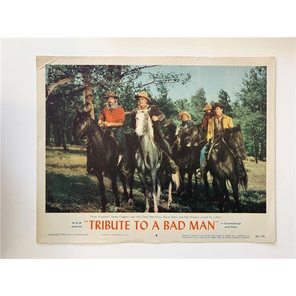 Tribute to a Bad Man original 1956 vintage lobby card