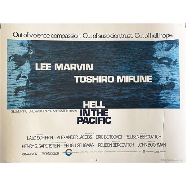 Hell in the Pacific 1968 vintage1/2 sheet  movie poster