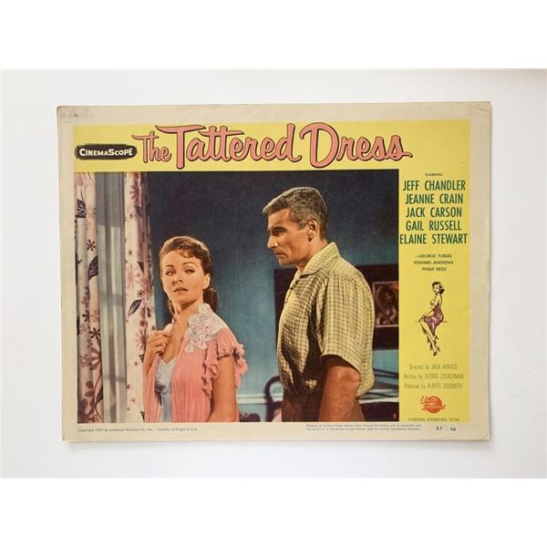 The Tattered Dress original 1957 vintage lobby card