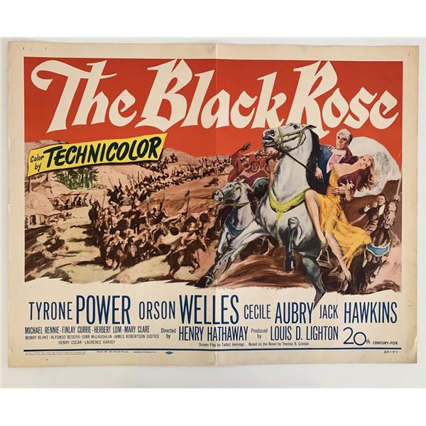 The Black Rose vintage 1950 movie poster