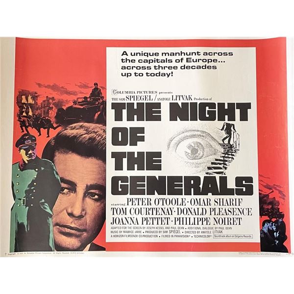 The Night of the Generals 1967 vintage movie poster