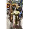 Image 4 : BRASS ANTIQUE HELMS STATION WITH WOODEN SHIPS WHEEL, A RARE FIND, HELM AND WHEEL TOGETHER