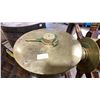 Image 6 : BRASS ANTIQUE HELMS STATION WITH WOODEN SHIPS WHEEL, A RARE FIND, HELM AND WHEEL TOGETHER